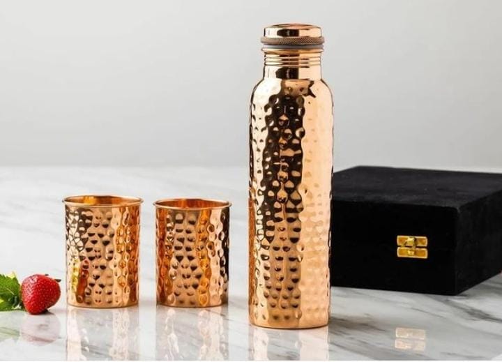 Copper Bottle 950 ML Hammered